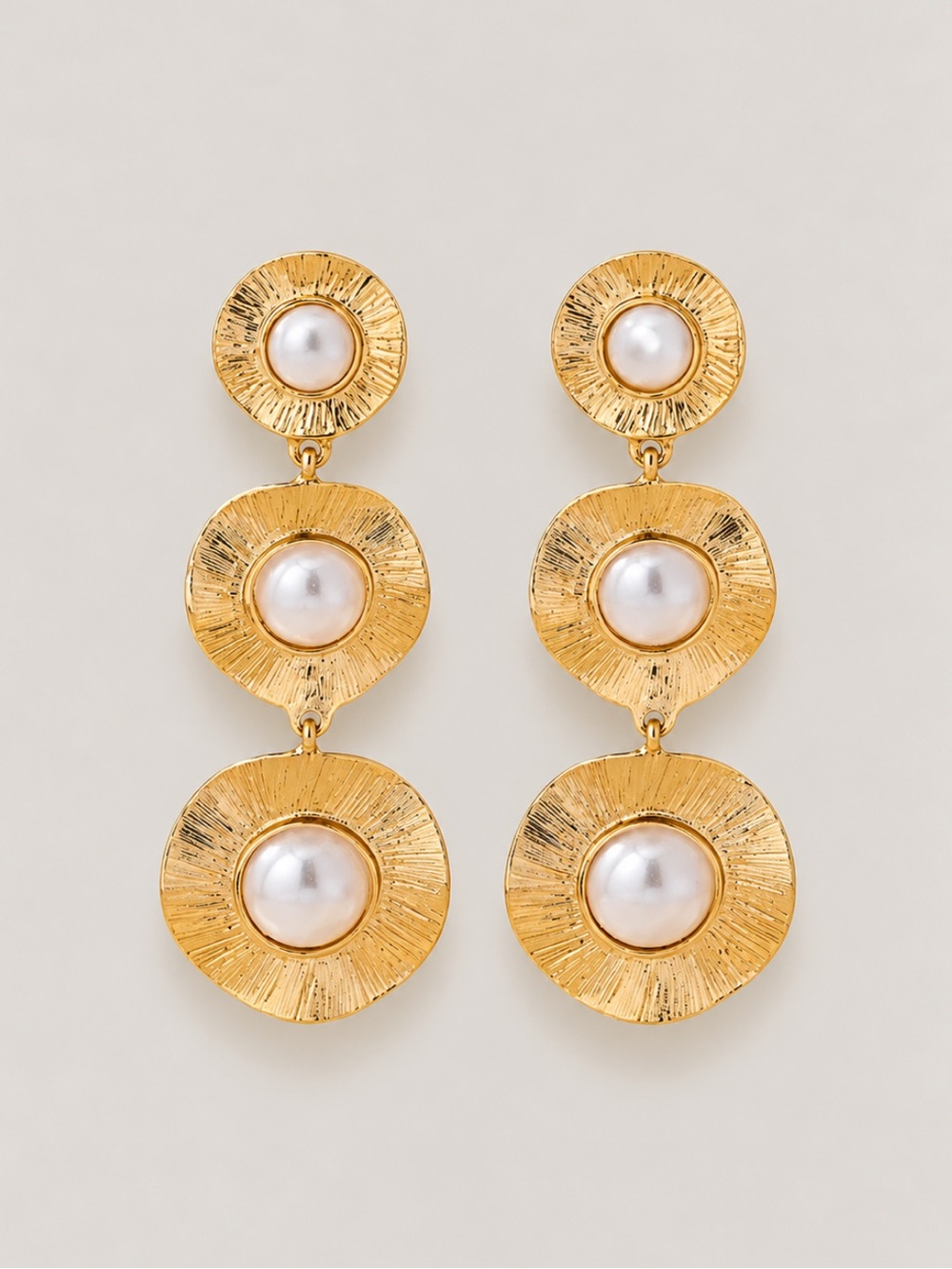 New! Gold Pearl Drop Earrings NWOT
